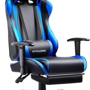 altasgaming Gaming Chair Black Friday Deal GTRACING Gaming Chair with Footrest (Navy Blue)