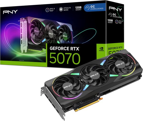 PNY NVIDIA GeForce RTX™ 5070 Epic-X™ ARGB OC Triple Fan, Graphics Card