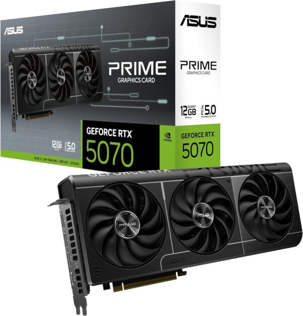 ASUS The SFF-Ready Prime GeForce RTX™ 5070 12GB GDDR7 Graphics Card (PCIe® 5.0, 12GB GDDR7, HDMI®/DP 2.1, 2.5-Slot, Axial-tech Fans, Dual BIOS)