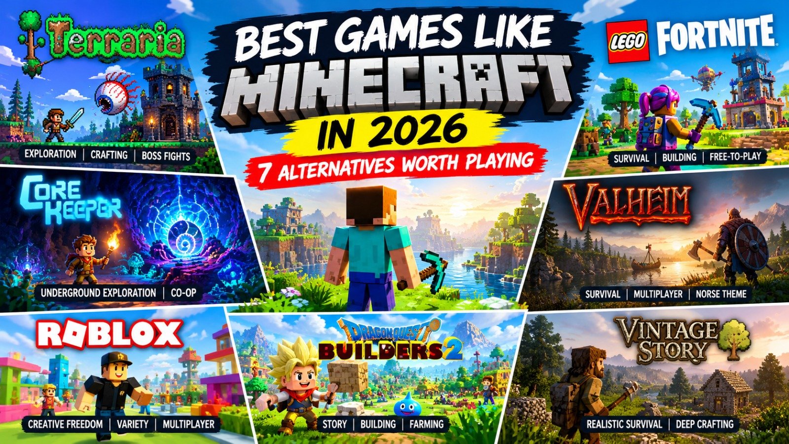 Best Games Like Minecraft in 2026: 7 Alternatives Worth Playing
