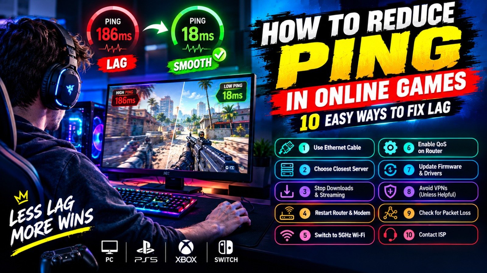 How to Reduce Ping in Online Games: 10 Easy Ways to Fix Lag
