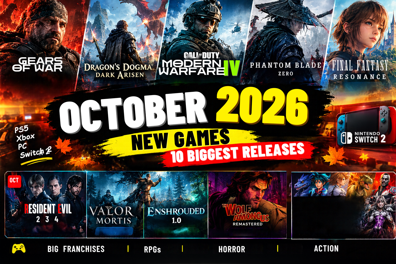 October 2026 Is Packed With Exciting New Games: The Biggest Releases to Watch